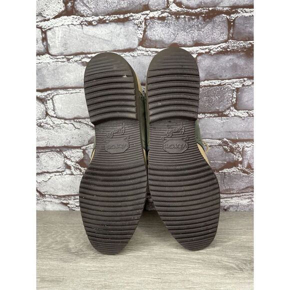 Vibram Gumlite Beige Green Leather Oxfords Brogue Shoes Men Sz 8.5M US/42EU - Picture 9 of 16